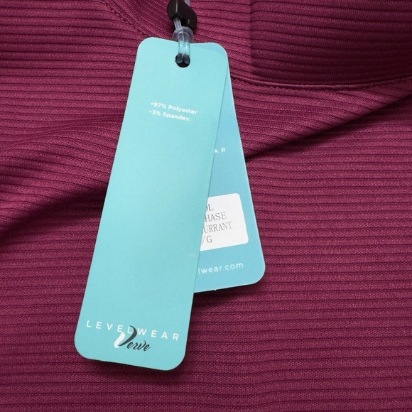 Leveler The Chase Women's Large Burgundy Mock Neck Long Sleeve Ribbed Top - Picture 11 of 15